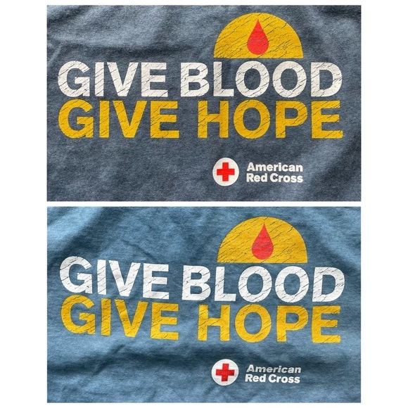 Blood donation Limited Edition T-shirt Pair of 2 Blue Size Large XLarge - Picture 9 of 11